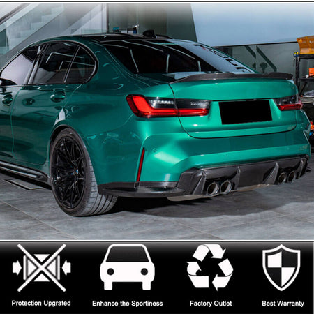 BMW 3 Series G80 M3 Sedan 2021-2022 Rear Bumper Splitters Replacement Style Carbon Fiber-Ahacarbon