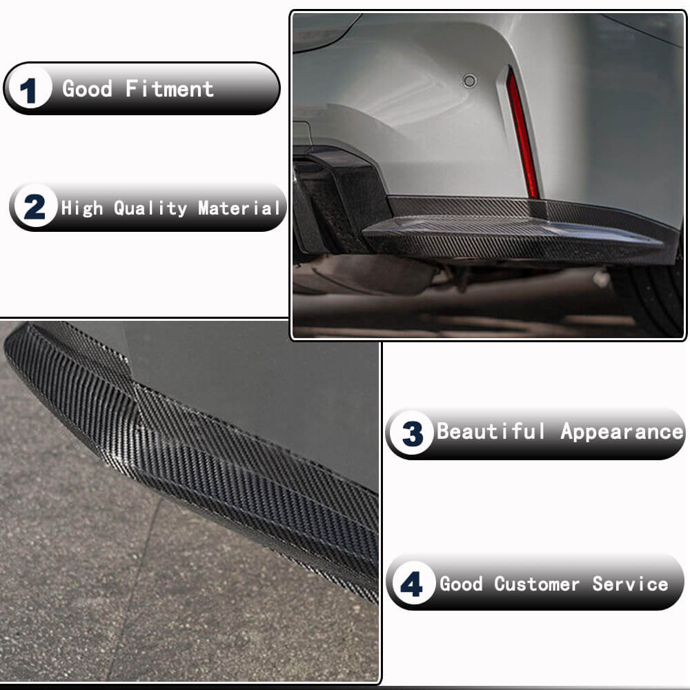 BMW 3 Series G80 M3 Sedan 2021-2022 Rear Bumper Splitters Replacement Style Carbon Fiber-Ahacarbon