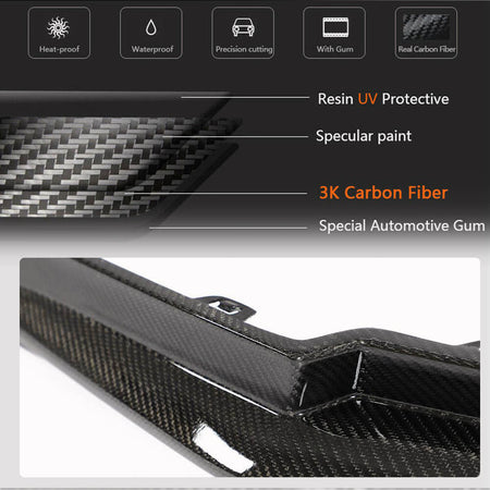BMW 3 Series G80 M3 Sedan 2021-2022 Rear Bumper Splitters Replacement Style Carbon Fiber-Ahacarbon
