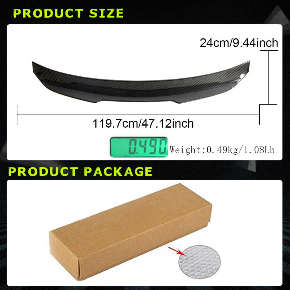 BMW 4 Series F32 Base/M Sport Coupe 2013-2020 Dry Carbon Fiber Rear Trunk Spoiler-Ahacarbon