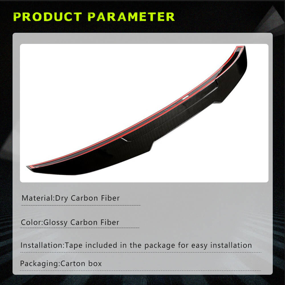 BMW 4 Series F32 Base/M Sport Coupe 2013-2020 Dry Carbon Fiber Rear Trunk Spoiler-Ahacarbon