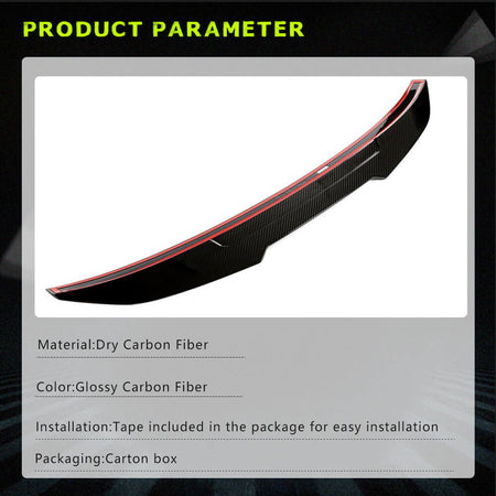 BMW 4 Series F32 Base/M Sport Coupe 2013-2020 Dry Carbon Fiber Rear Trunk Spoiler-Ahacarbon