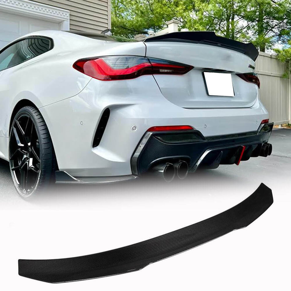 BMW 4 Series G22 420i 430i M440i G82 M4 2021-2025 Rear Trunk Spoiler Carbon Fiber-Ahacarbon