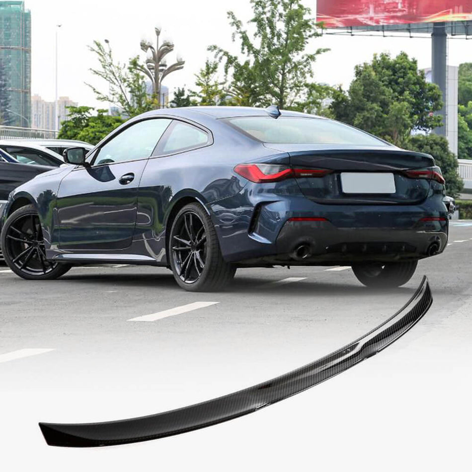 BMW 4 Series G22 420i 430i M440i G82 M4 2021-2023 Rear Trunk Spoiler Dry Carbon Fiber-Ahacarbon