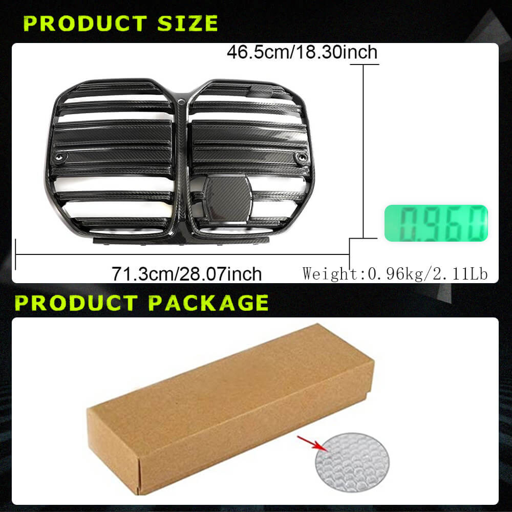 BMW 4 Series G26 420i 430i 440i 2021-2023 Front Grille Dry Carbon Fiber-Ahacarbon