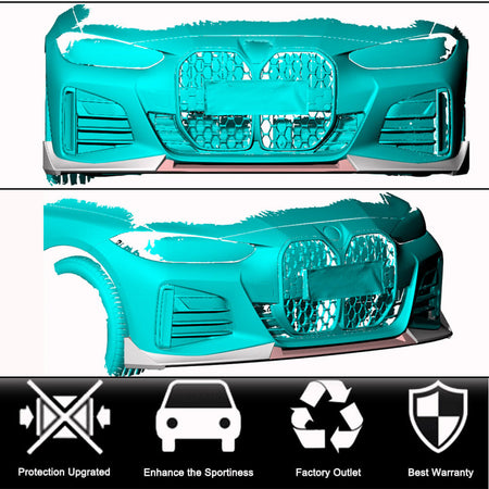 BMW 4 Series G26 I4 420i 430i 440i M-Sport 4 Door 2021-2023 Front Bumper Lip Carbon Fiber-Ahacarbon