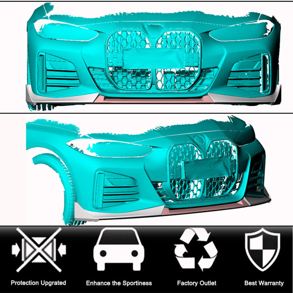BMW 4 Series G26 I4 420i 430i 440i M-Sport 4 Door 2021-2023 Front Bumper Lip Carbon Fiber-Ahacarbon
