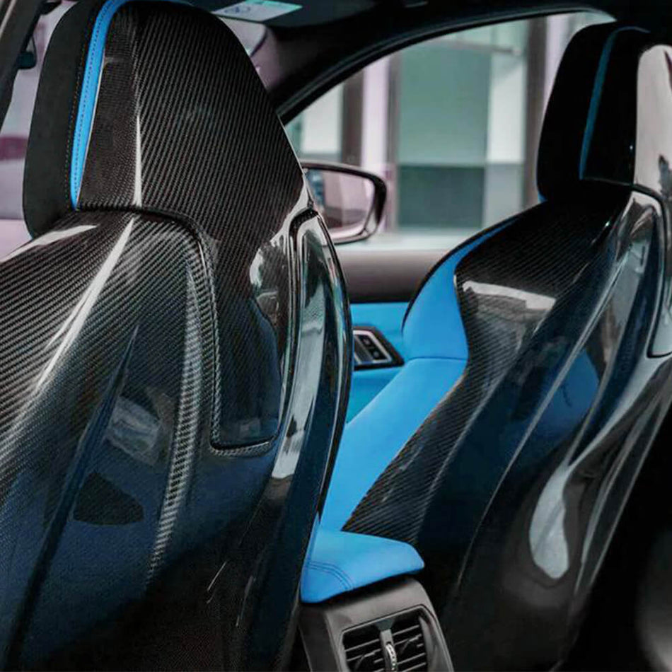 BMW 4 Series G82 G83 M4 2021-2024 Seat Back Cover Dry Carbon Fiber-Ahacarbon