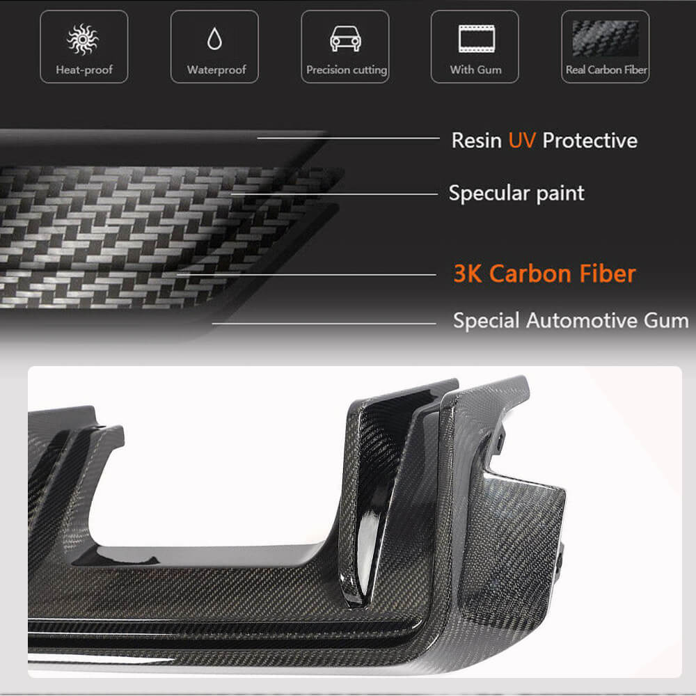 BMW 4 Series G82 G83 M4 2021-2023 Rear Bumper Diffuser Carbon Fiber-Ahacarbon
