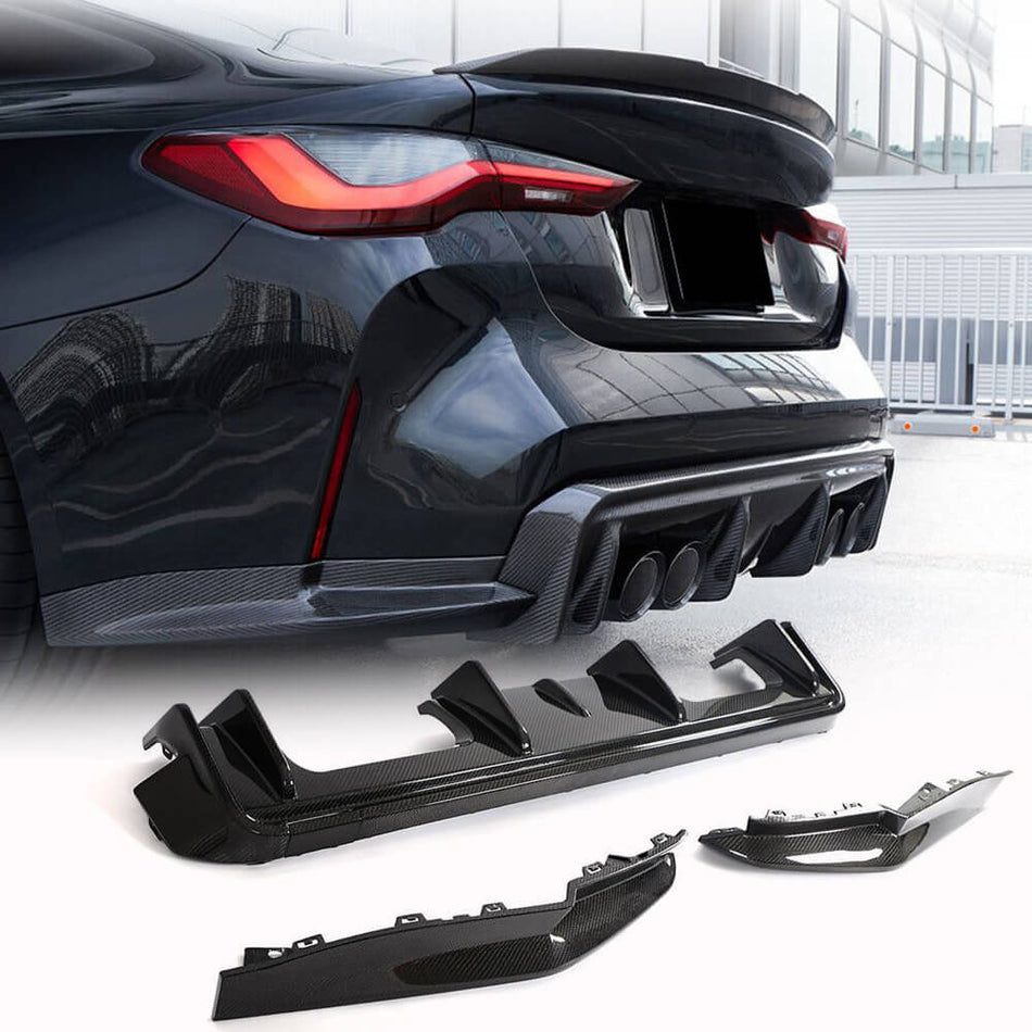 BMW 4 Series G82 G83 M4 2021-2023 Rear Bumper Diffuser Carbon Fiber-Ahacarbon