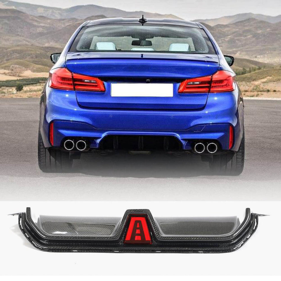BMW 5 Series F90 M5 Rear Bumper Diffuser Carbon Fiber-Ahacarbon