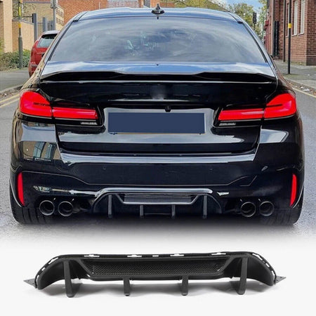 BMW 5 Series F90 M5 Pre-LCI 2018-2020 Rear Bumper Diffuser Lip Carbon Fiber-Ahacarbon