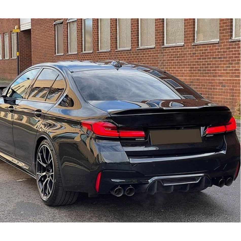 BMW 5 Series F90 M5 Pre-LCI 2018-2020 Rear Bumper Diffuser Lip Carbon Fiber-Ahacarbon