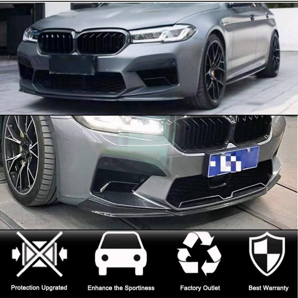 BMW 5 Series F90 M5 Sedan 2021UP Front Bumper Lip Carbon Fiber-Ahacarbon