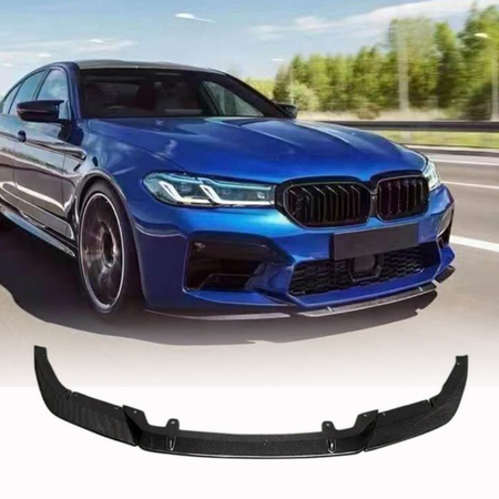 BMW 5 Series F90 M5 Sedan 2021+ Front Bumper Lip Dry Carbon Fiber 3pcs-Ahacarbon