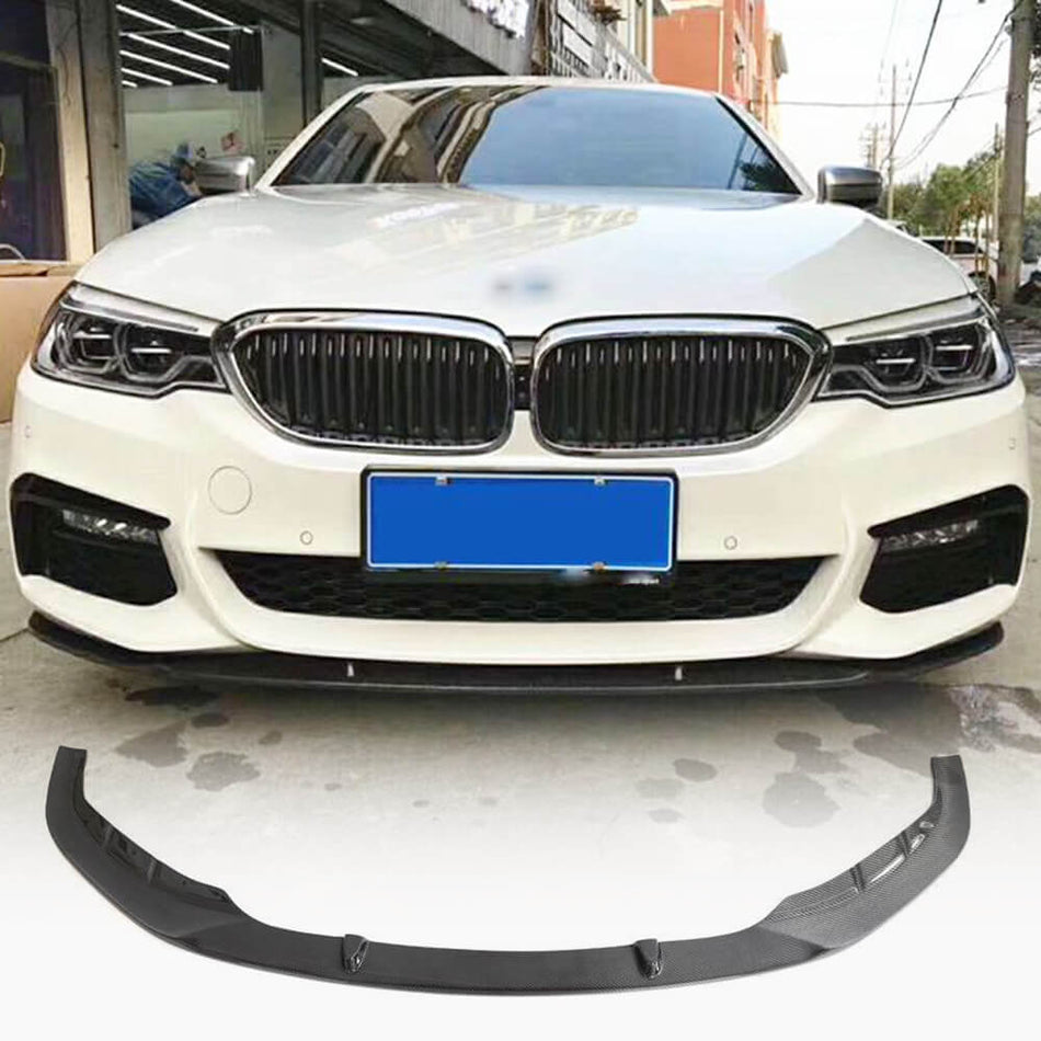 BMW 5 Series G30 G31 Pre-LCI 2017-2020 Front Bumper Lip Carbon Fiber-Ahacarbon