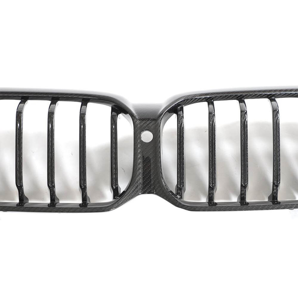 BMW 5 Series G30 G38 LCI 2021-2023 Front Grille Dry Carbon Fiber(with camera hole)-Ahacarbon