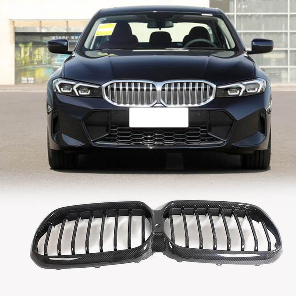 BMW 5 Series G30 G38 LCI 2021-2023 Front Grille Dry Carbon Fiber(with camera hole)-Ahacarbon