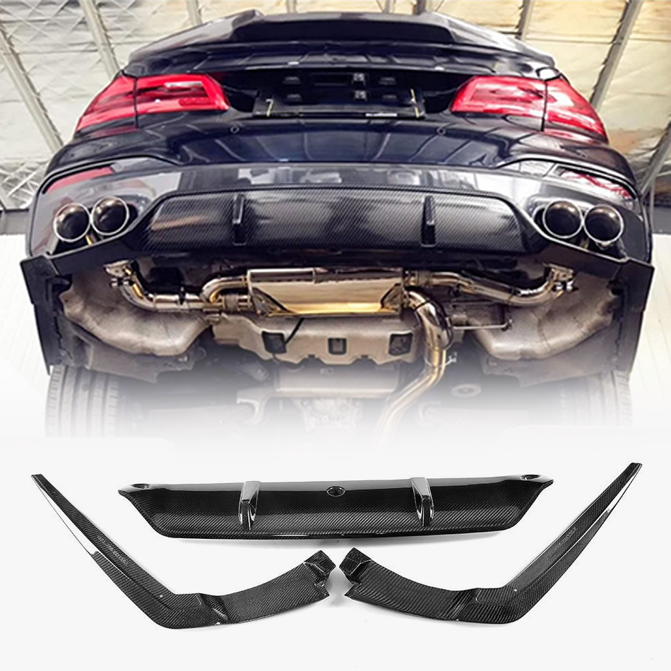 BMW 5 Series G30 Pre-LCI 2017-2019 Rear Bumper Diffuser Carbon Fiber-Ahacarbon