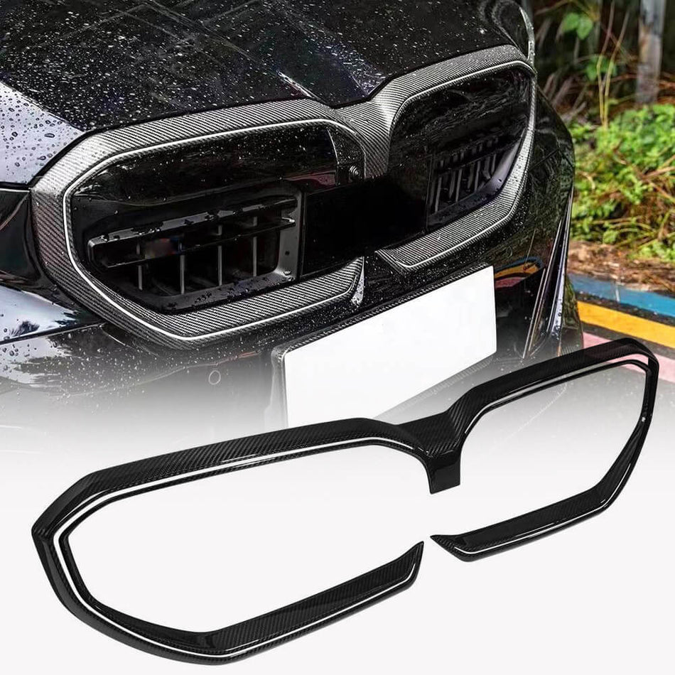 BMW 5 Series I5 G60 G68 2024UP Front Grille Dry Carbon Fiber-Ahacarbon