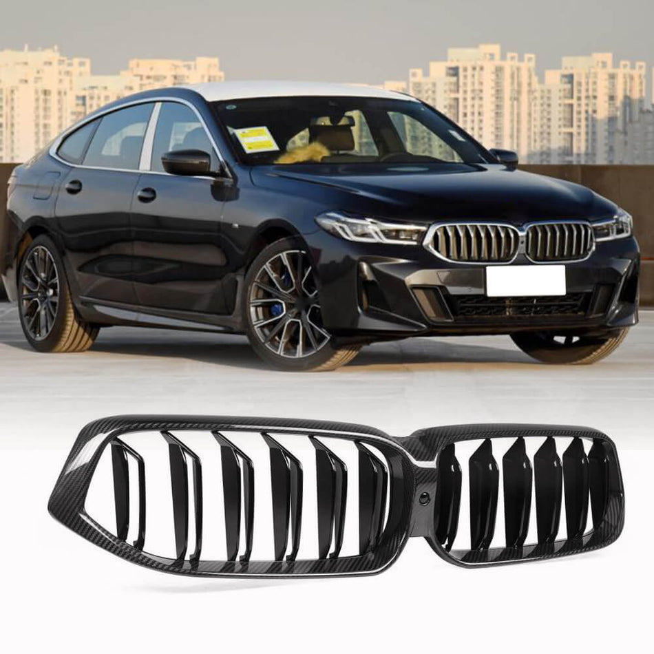 BMW 6 Series GT G32 LCI 2021-2023 Front Grille Dry Carbon Fiber-Ahacarbon