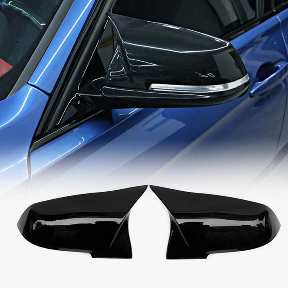 For BMW F20 F21 F22 F30 F31 F34 F32 F33 X1 E84 Mirror Covers Replacement Glossy Black ABS-Ahacarbon