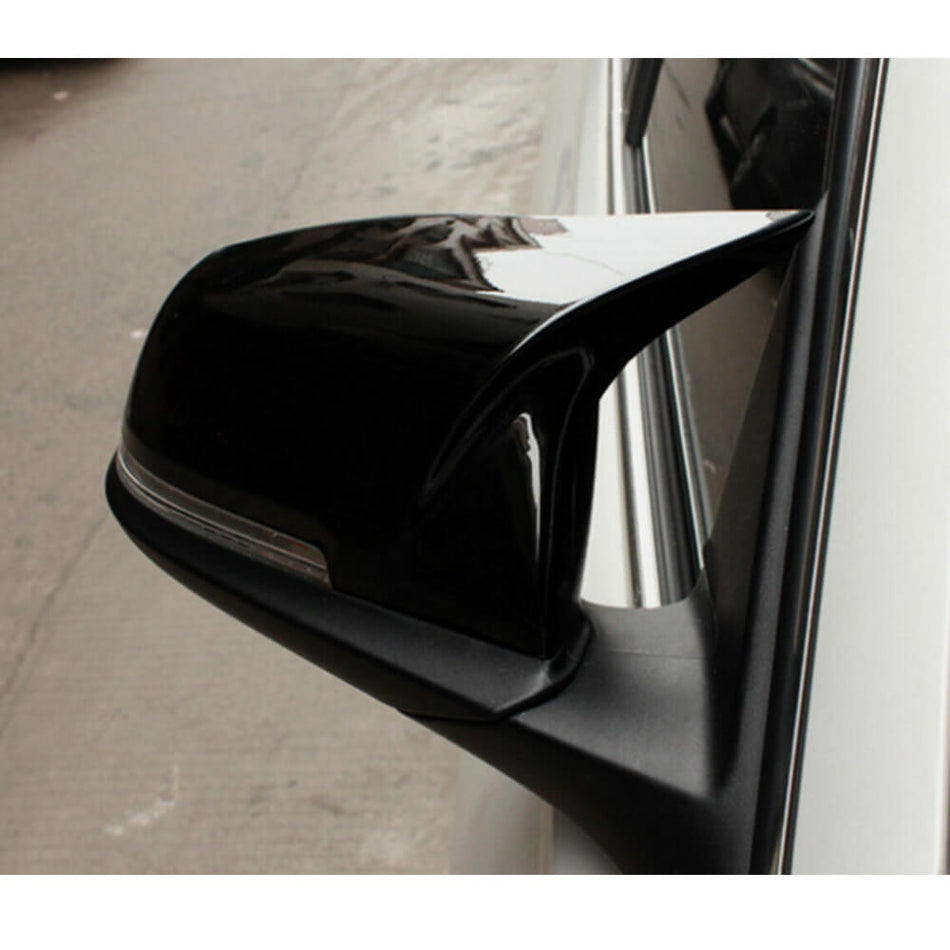 For BMW F20 F21 F22 F30 F31 F34 F32 F33 X1 E84 Mirror Covers Replacement Glossy Black ABS-Ahacarbon