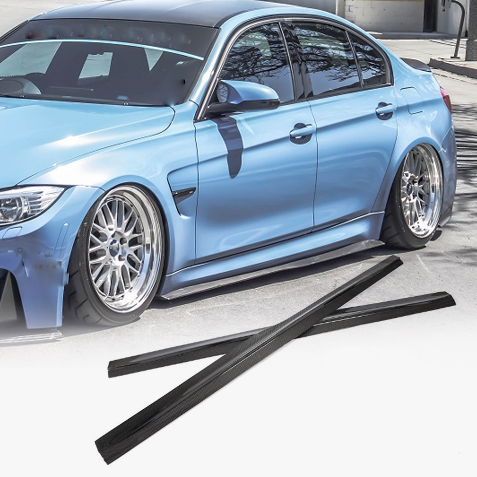 BMW F80 M3 Sedan 4-Door 2014-2020 Side Skirts Carbon Fiber-Ahacarbon
