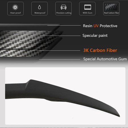 BMW F82 M4 Coupe 2014-2020 Rear Trunk Spoiler Carbon Fiber-Ahacarbon