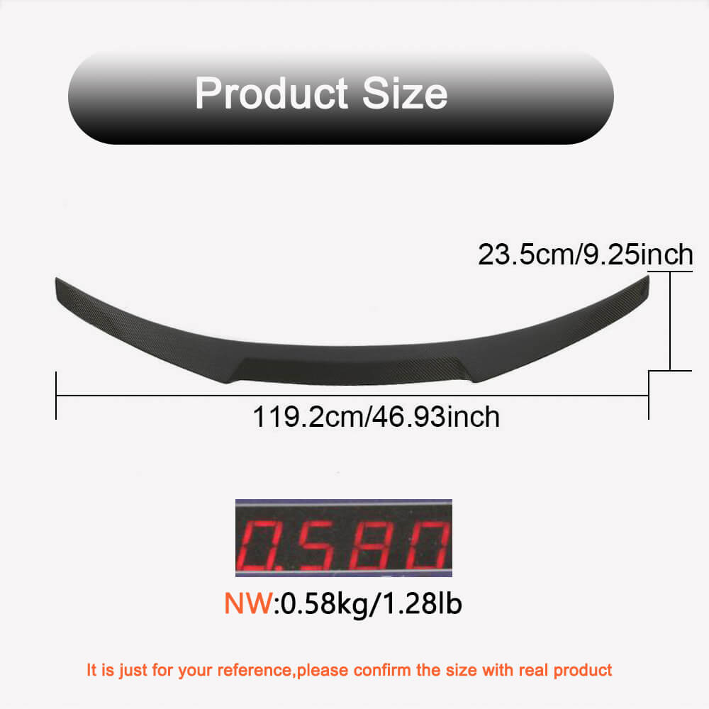 BMW F82 M4 Coupe 2014-2020 Rear Trunk Spoiler Carbon Fiber-Ahacarbon