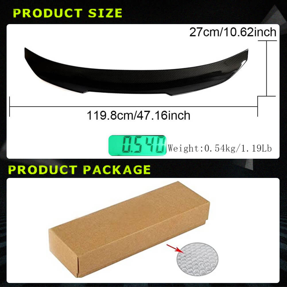 BMW F82 M4 Coupe 2015-2020 Rear Trunk Spoiler Dry Carbon Fiber-Ahacarbon
