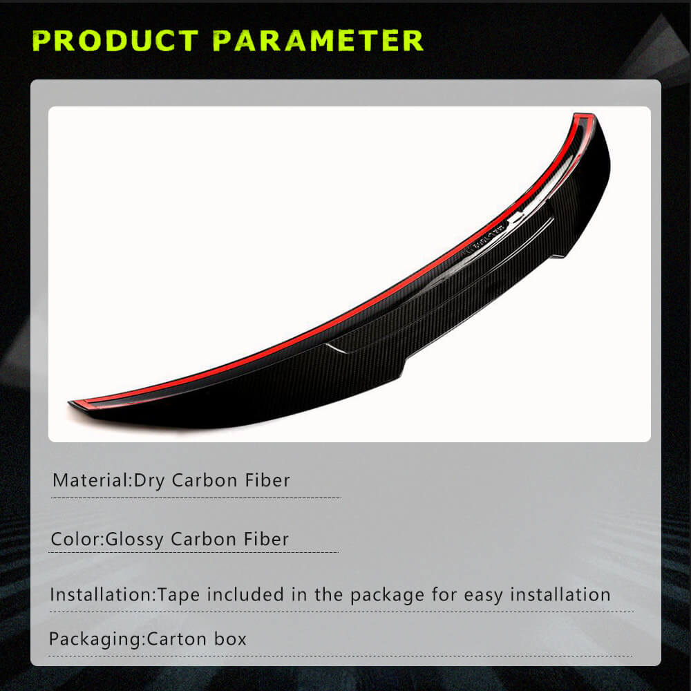 BMW F82 M4 Coupe 2015-2020 Rear Trunk Spoiler Dry Carbon Fiber-Ahacarbon