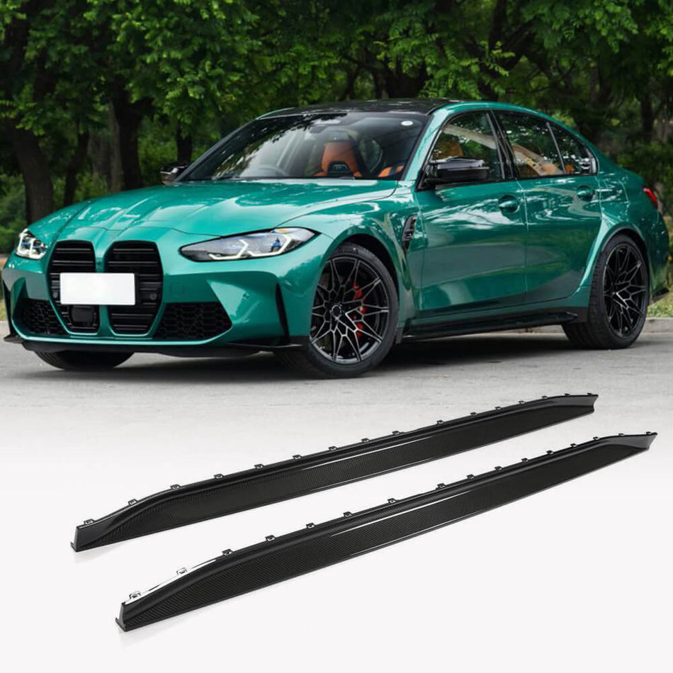 BMW G80 M3 2021-2022 Side Skirts Door Dry Carbon Fiber-Ahacarbon