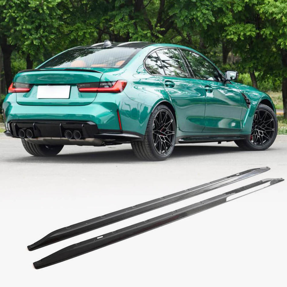 BMW G80 M3 2021UP Carbon Fiber Side Skirts-Ahacarbon