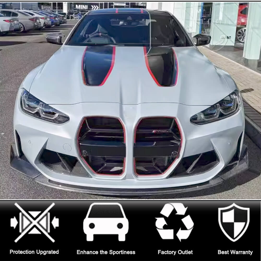 BMW G80 M3 G82 G83 M4 2021-2023 Front Bumper Lip Dry Carbon Fiber-Ahacarbon