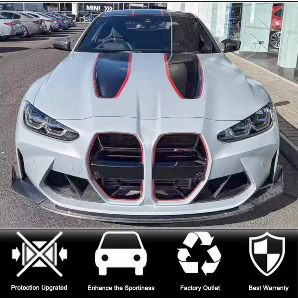 BMW G80 M3 G82 G83 M4 2021-2023 Front Bumper Lip Dry Carbon Fiber-Ahacarbon