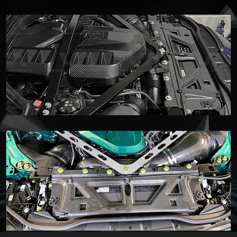 BMW G80 M3 G82 M4 G87 M2 2021-2023 Water Tank Radiating Plate Cover Dry Carbon Fiber-Ahacarbon