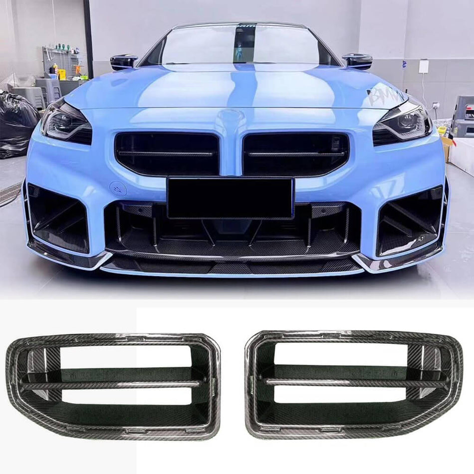 BMW G87 M2 Coupe 2-Door 2022+ Front Grille Dry Carbon Fiber-Ahacarbon