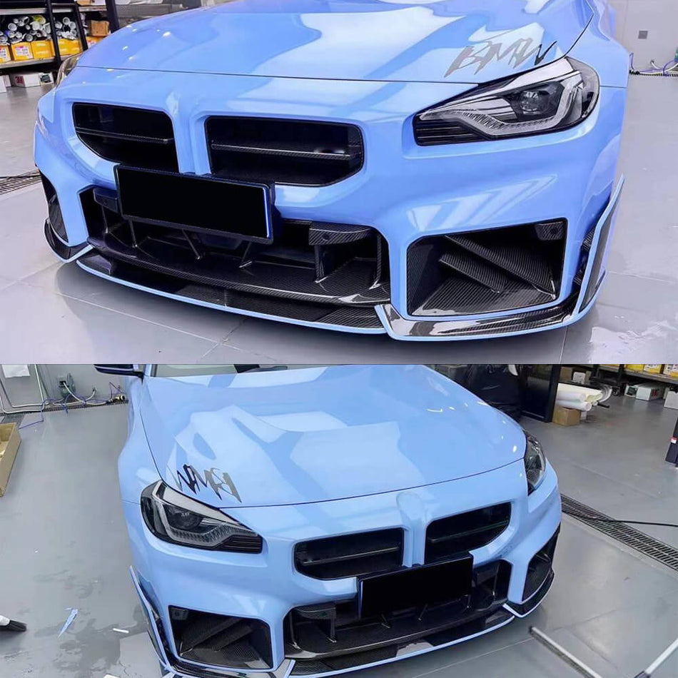BMW G87 M2 Coupe 2-Door 2022+ Front Grille Dry Carbon Fiber-Ahacarbon
