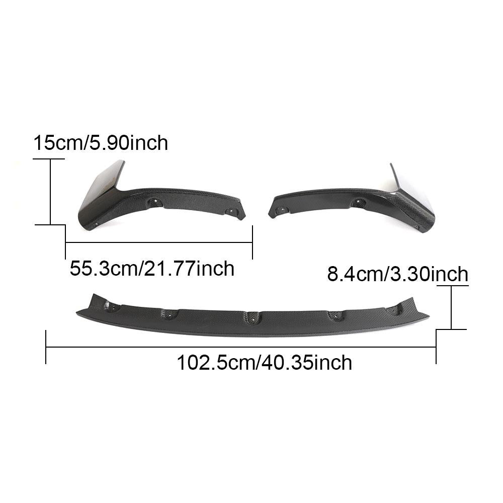 BMW G87 M2 M Performance 3PC Front Bumper Lip Carbon Fiber Gloss Black 2022-2025-Ahacarbon