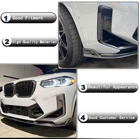 BMW X3M F97 X4M F98 22-23 Front Bumper Lip Carbon Fiber-Ahacarbon