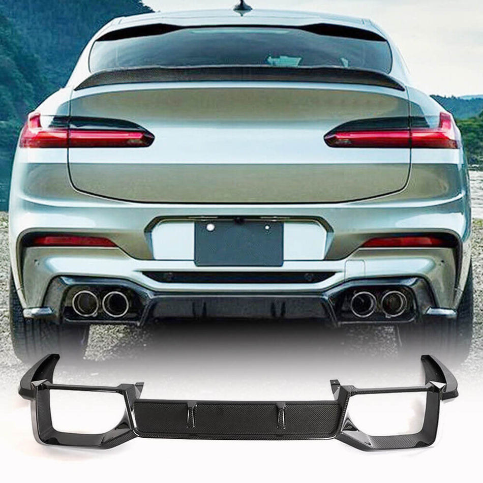 BMW X4 M F98 Sport Utility 19-23 Carbon Fiber Rear Bumper Diffuser Lip-Ahacarbon