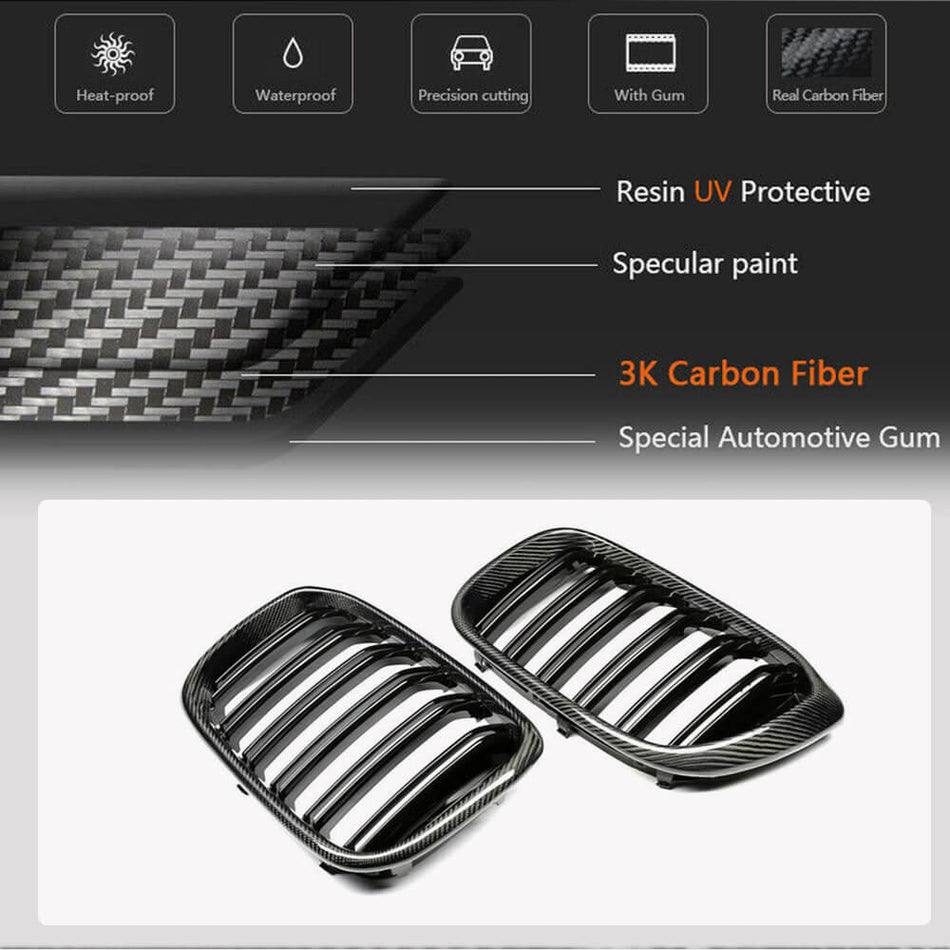 BMW X4 X4M M440i Sport Utility 4-Door 2019-2022 Front Grille Carbon Fiber-Ahacarbon