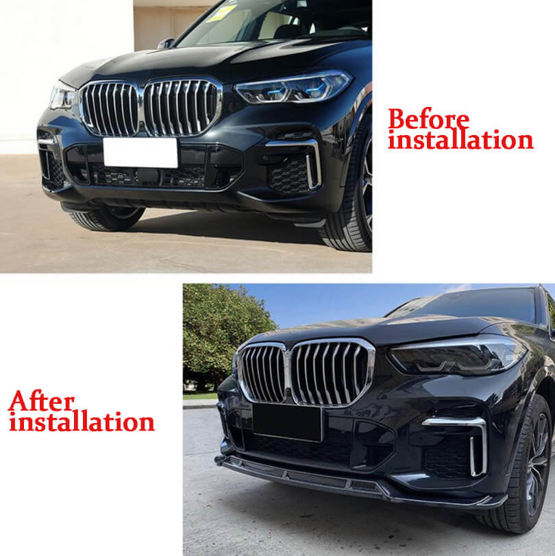 BMW X5 G05 M Sport Utility 4-Door 2019-2023 Front Bumper Lip Glossy Black ABS-Ahacarbon