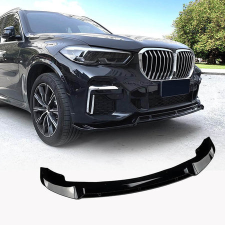 BMW X5 G05 M Sport Utility 4-Door 2019-2023 Front Bumper Lip Glossy Black ABS-Ahacarbon