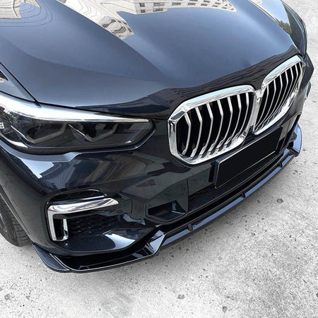 BMW X5 G05 M Sport Utility 4-Door 2019-2023 Front Bumper Lip Glossy Black ABS-Ahacarbon