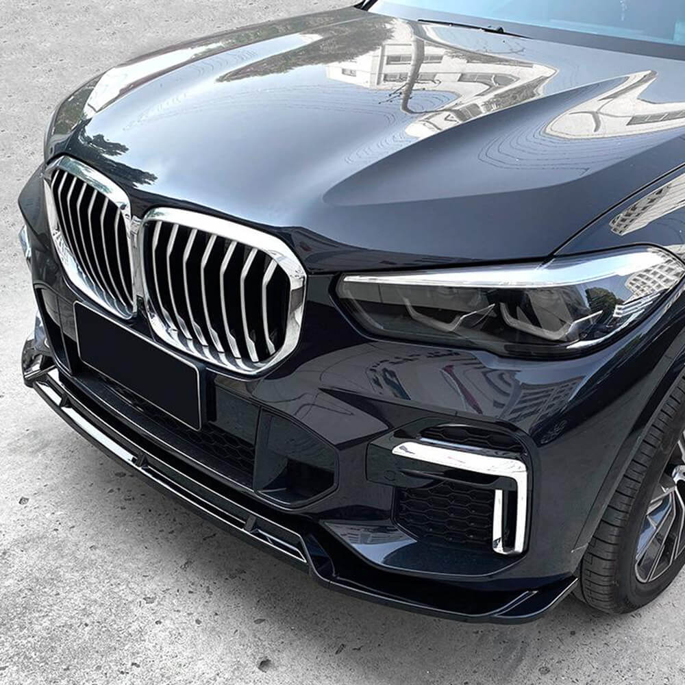 BMW X5 G05 M Sport Utility 4-Door 2019-2023 Front Bumper Lip Glossy Black ABS-Ahacarbon