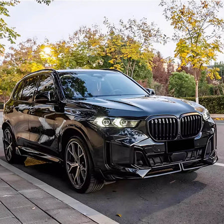 BMW X5 G05 LCI M Sport 2023-2025 Front Bumper Lip Glossy Black ABS-Ahacarbon