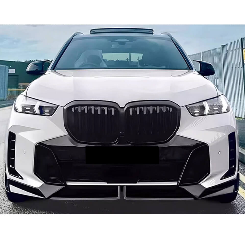BMW X5 G05 LCI M Sport 2023-2025 Front Bumper Lip Glossy Black ABS-Ahacarbon