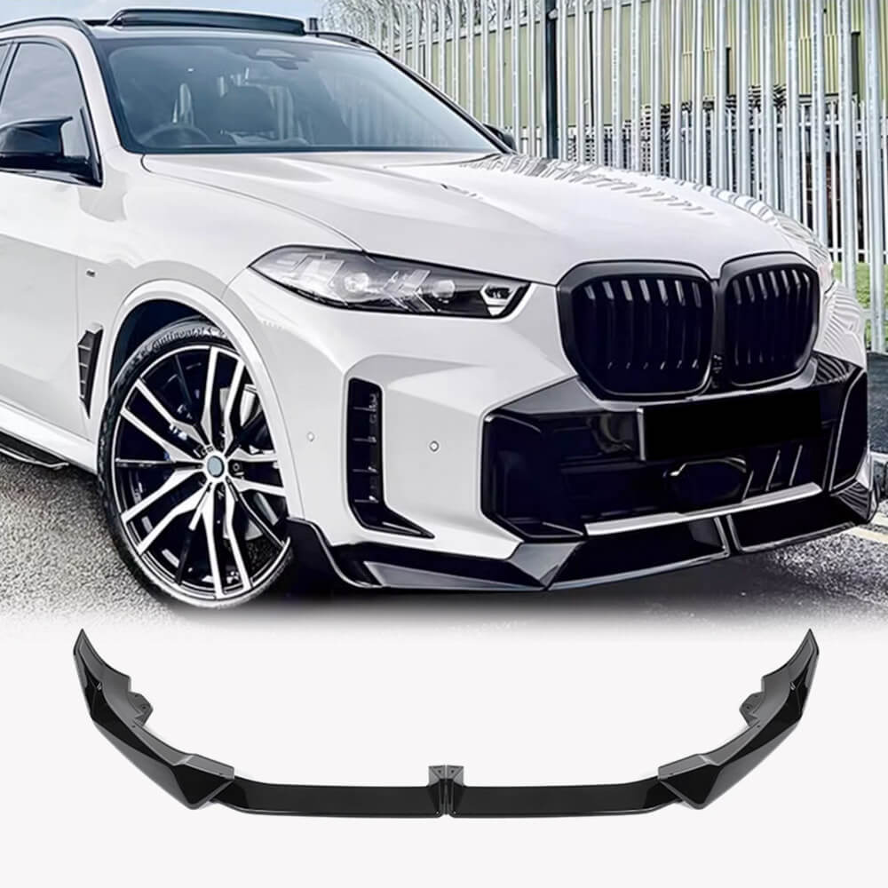 BMW X5 G05 LCI M Sport 2023-2025 Front Bumper Lip Glossy Black ABS-Ahacarbon